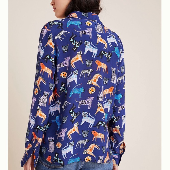 Anthropologie Carolyn Gavin Mariposa Silk Blouse - Picture 4 of 8